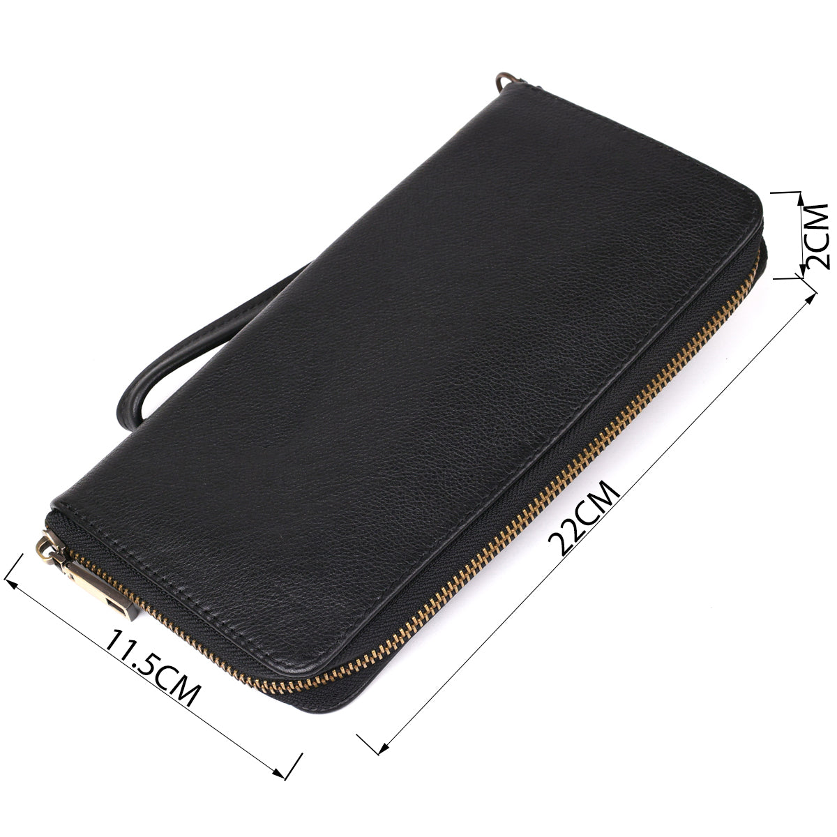 Men's Horizontal Leather Clutch by SHVIGEL 19120 in Black - Genuine Leather, Ukrainian Craftsmanship