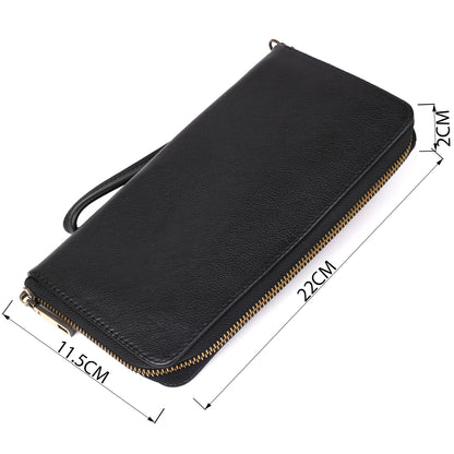 Men's Horizontal Leather Clutch by SHVIGEL 19120 in Black - Genuine Leather, Ukrainian Craftsmanship