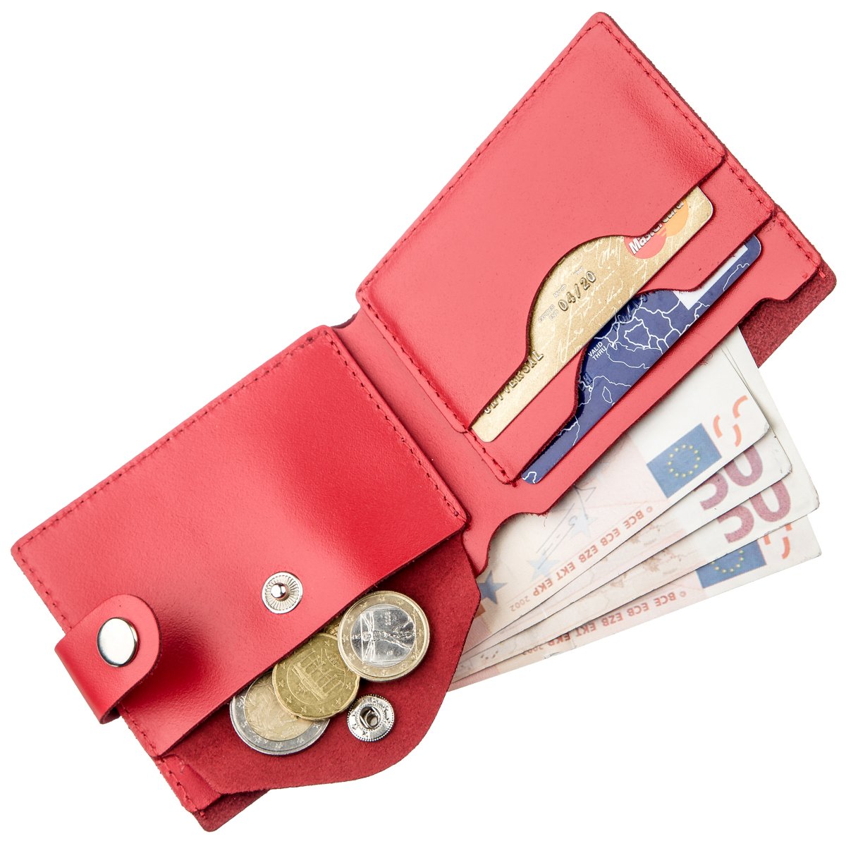 Women’s Leather Wallet with Coin Pocket SHVIGEL 16210 Red Made in Ukraine из натуральной кожи.