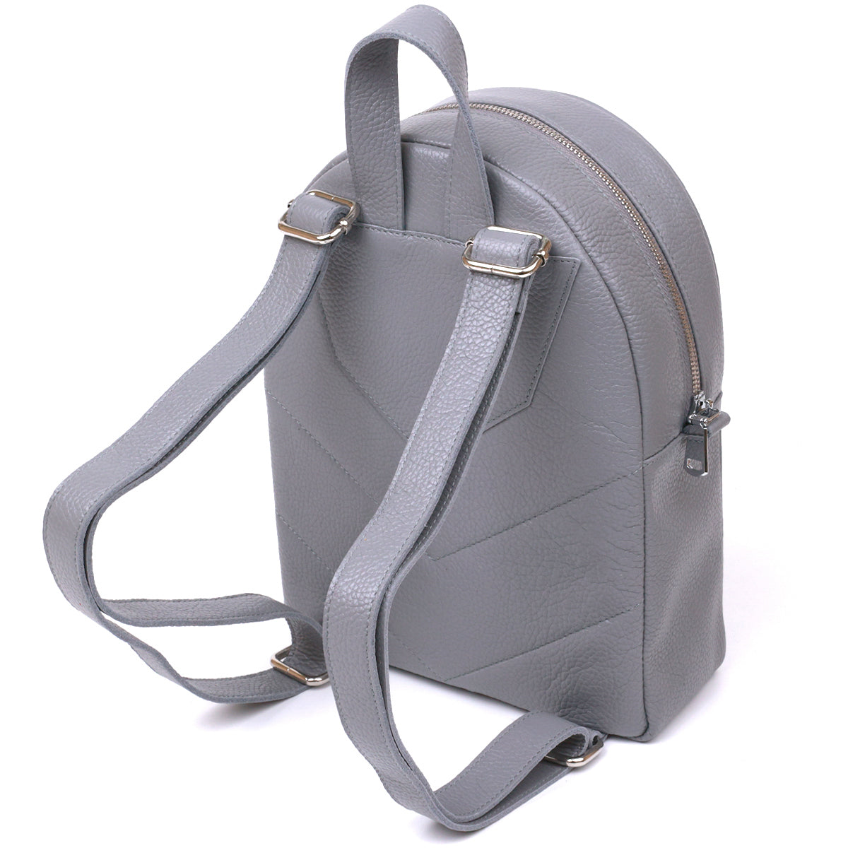 Practical Women's Backpack SHVIGEL 16323 Gray, Natural Leather, Ukrainian Craftsmanship