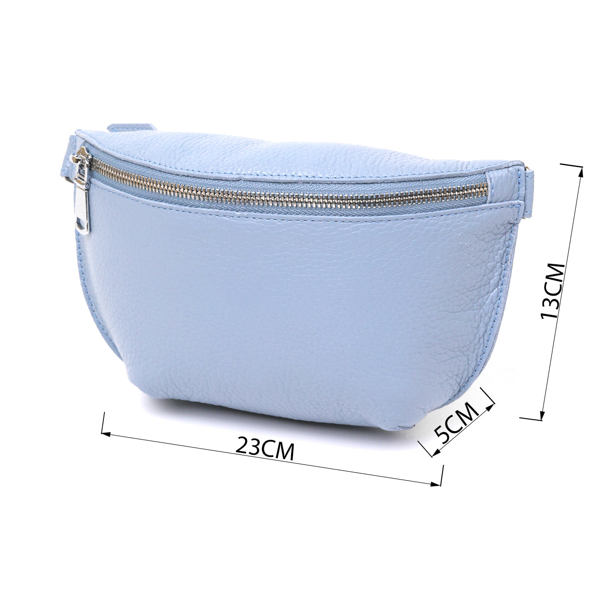 Comfortable SHVIGEL Leather Women's Belt Bag 16374 in Blue - Made in Ukraine