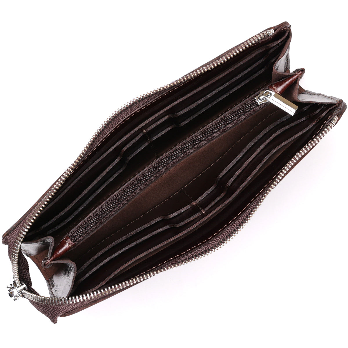 Men's Leather Clutch SHVIGEL 16184 Brown | Premium Natural Leather Design