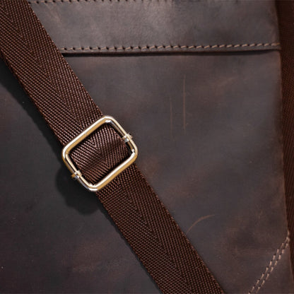 Leather Bag SHVIGEL 11018 Brown, Genuine Leather, Made in Ukraine, Stylish Design