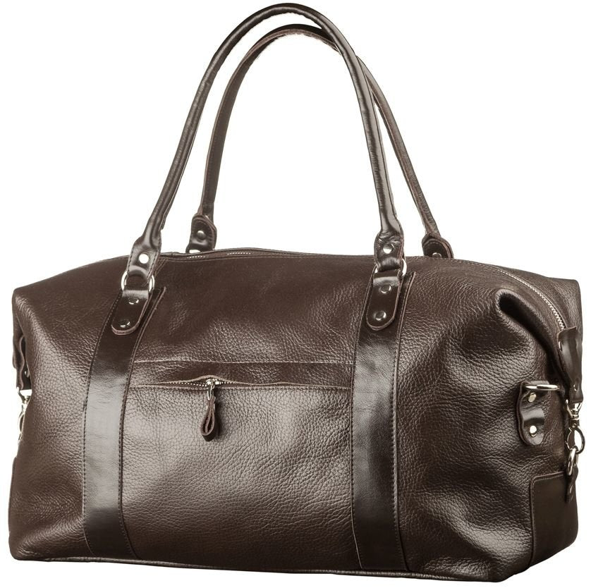 Travel Bag SHVIGEL 00879 Brown Genuine Leather Durable Stylish Design