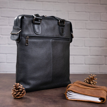 Leather Men's Bag SHVIGEL 11114 Black Natural Leather Stylish Design
