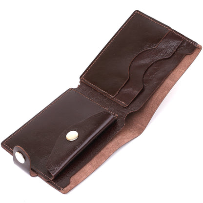 Leather Men's Wallet SHVIGEL 16443 Brown Natural Leather Handmade from Ukraine