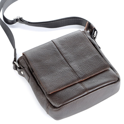 Leather Bag SHVIGEL 00977 Brown - Premium Natural Leather, Made in Ukraine