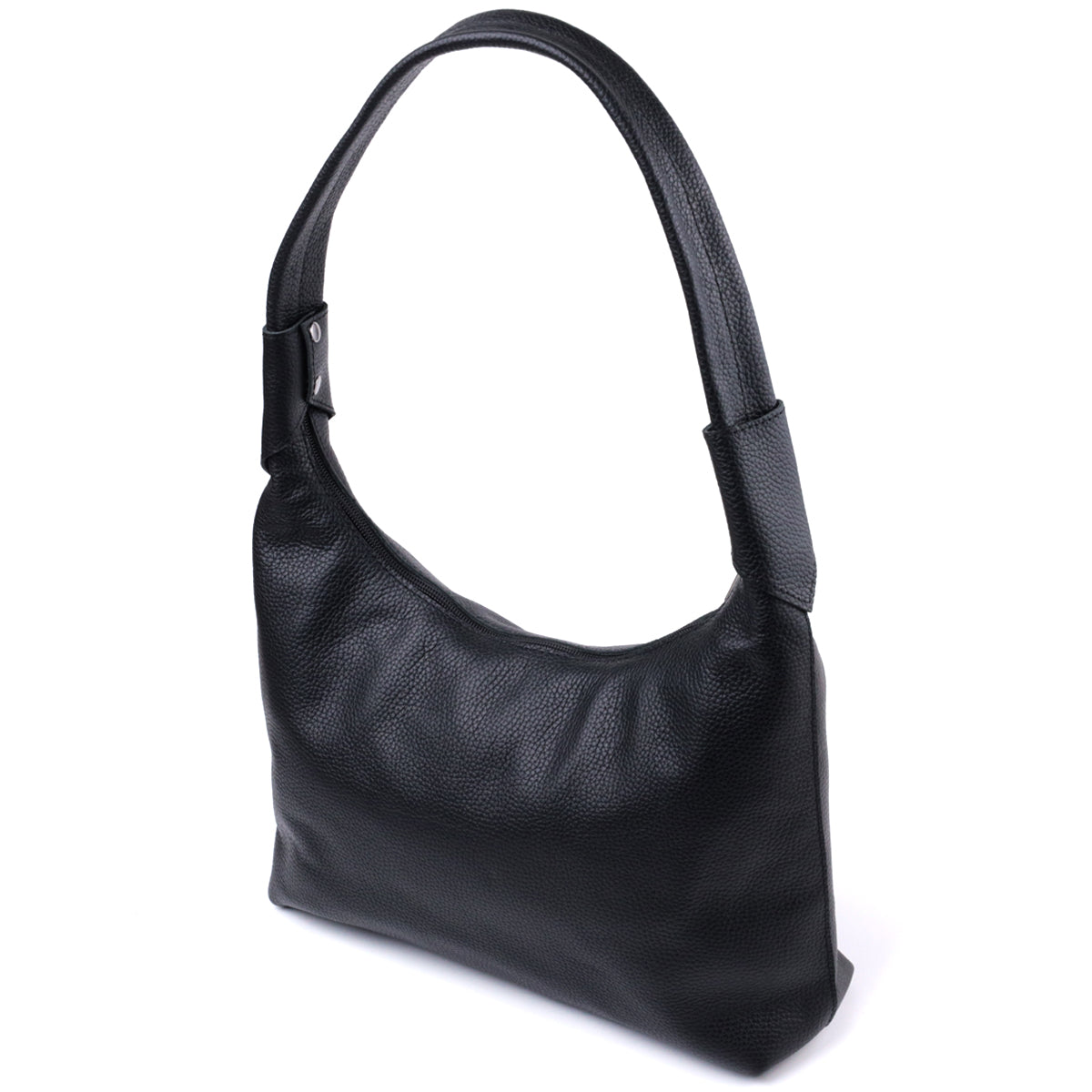 Shoulder Bag SHVIGEL 22827 Black Natural Leather Flotar - Made in Ukraine