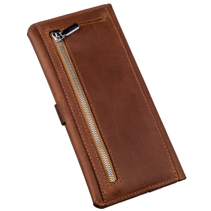 Men's Vintage Leather Wallet SHVIGEL 16208 Brown Genuine Leather Design