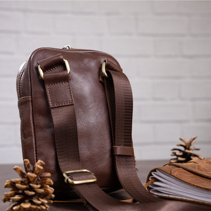 Men's Leather Bag SHVIGEL 19103 Brown | Natural Leather | Ukrainian Craftsmanship
