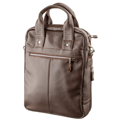 High-Quality SHVIGEL Vertical Men's Bag A4 Format 11168 Brown Flotar Genuine Leather