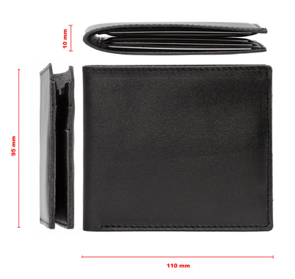 Leather Wallet SHVIGEL 13790 Black Genuine Leather Handmade in Ukraine