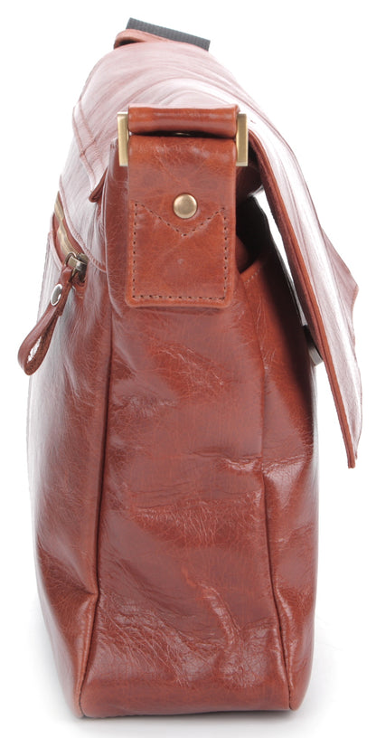 SHVIGEL Leather Bag 00876 Brown - High-Quality Handmade Ukrainian Design