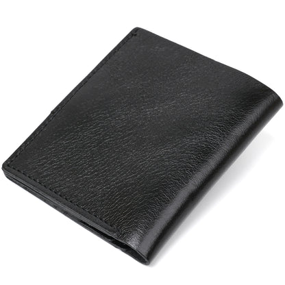 Men's Glossy Leather Wallet SHVIGEL 16481 Black - Natural Leather Craftsmanship