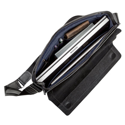 Men's Leather Bag SHVIGEL 11106 Black Genuine Leather Durable Design