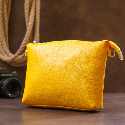 Women's Crossbody Bag SHVIGEL 16344 in Yellow Natural Leather - Made in Ukraine