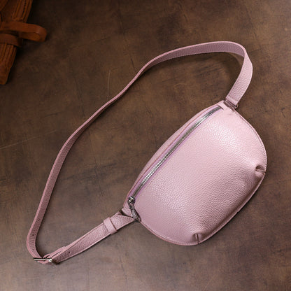 Leather Practical Women's Waist Bag SHVIGEL 16376 Lilac Genuine Leather