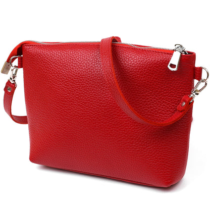 Women's Crossbody Bag SHVIGEL 16342 Genuine Leather Red Color Stylish Design