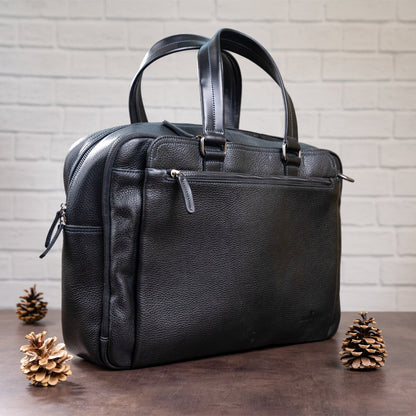 Men's Leather Bag SHVIGEL 11123 Black Genuine Leather Made in Ukraine