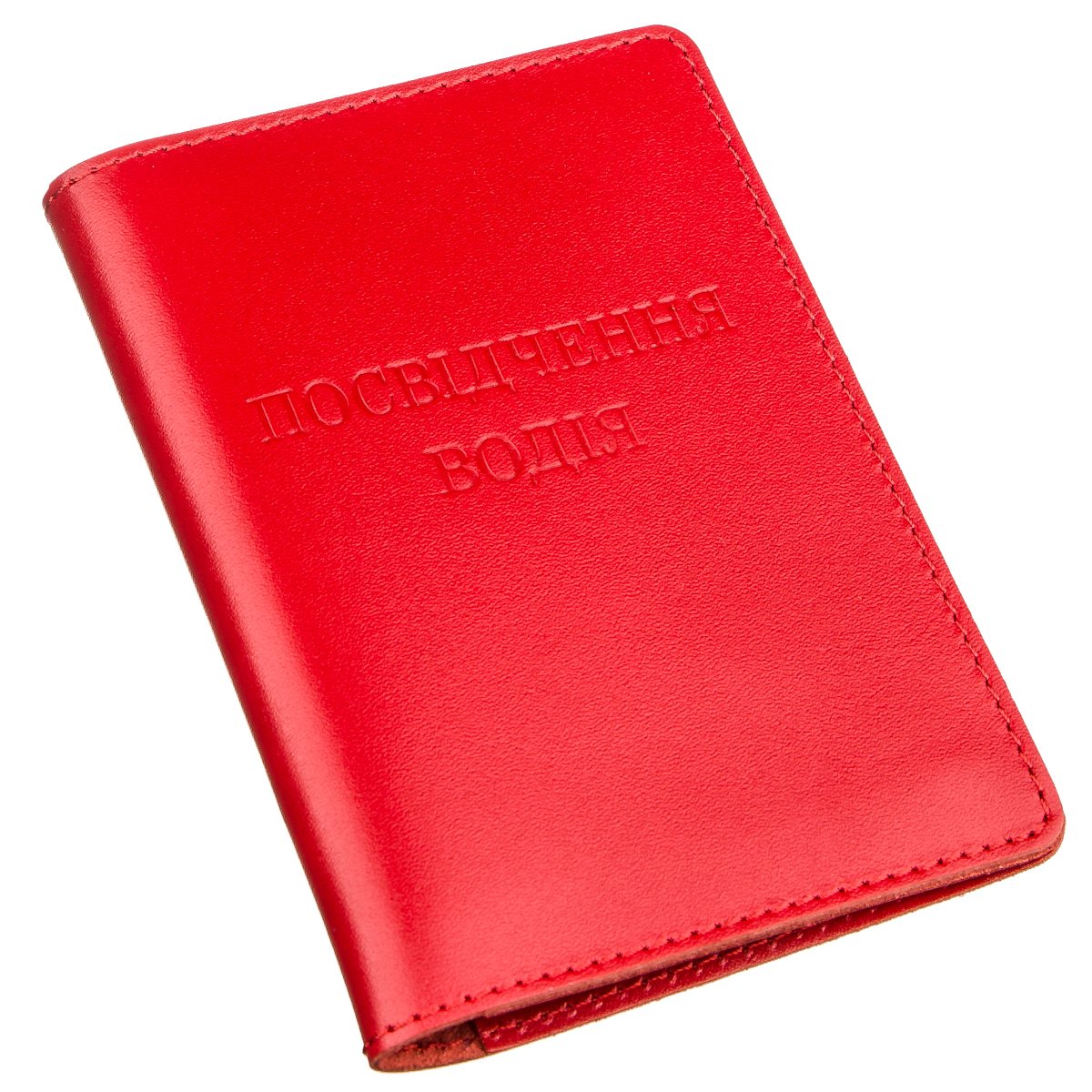 Large Driver Document Cover by SHVIGEL 13984 in Red, Made of Natural Leather