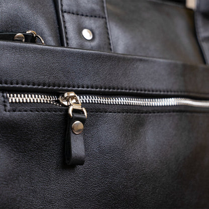 Laptop Bag SHVIGEL 11036 Black Genuine Leather Suitable for Daily Use
