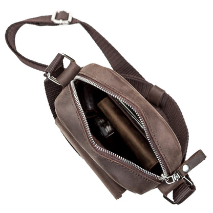 Vintage Leather Bag SHVIGEL 11077 Brown Natural Leather Handmade in Ukraine