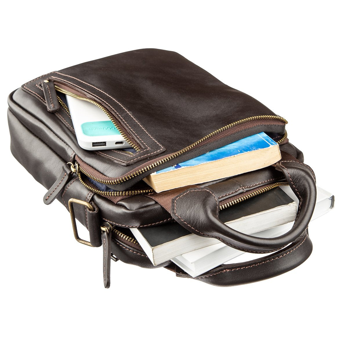 Men's Leather Bag SHVIGEL 11183 Smooth Brown Genuine Leather Ukraine
