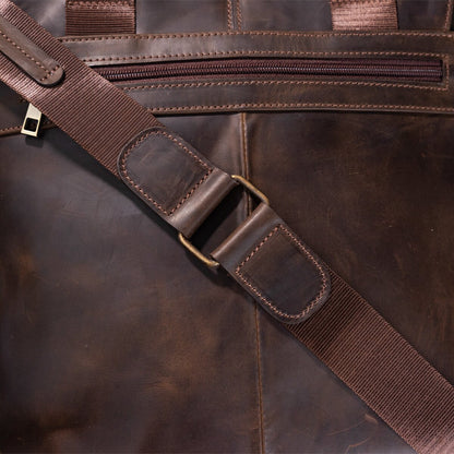 Men's Leather Bag SHVIGEL 11113 Brown Genuine Leather Handmade in Ukraine