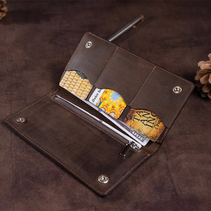 Vertical Men's Wallet SHVIGEL 16198 Brown Matte Genuine Leather Made in Ukraine