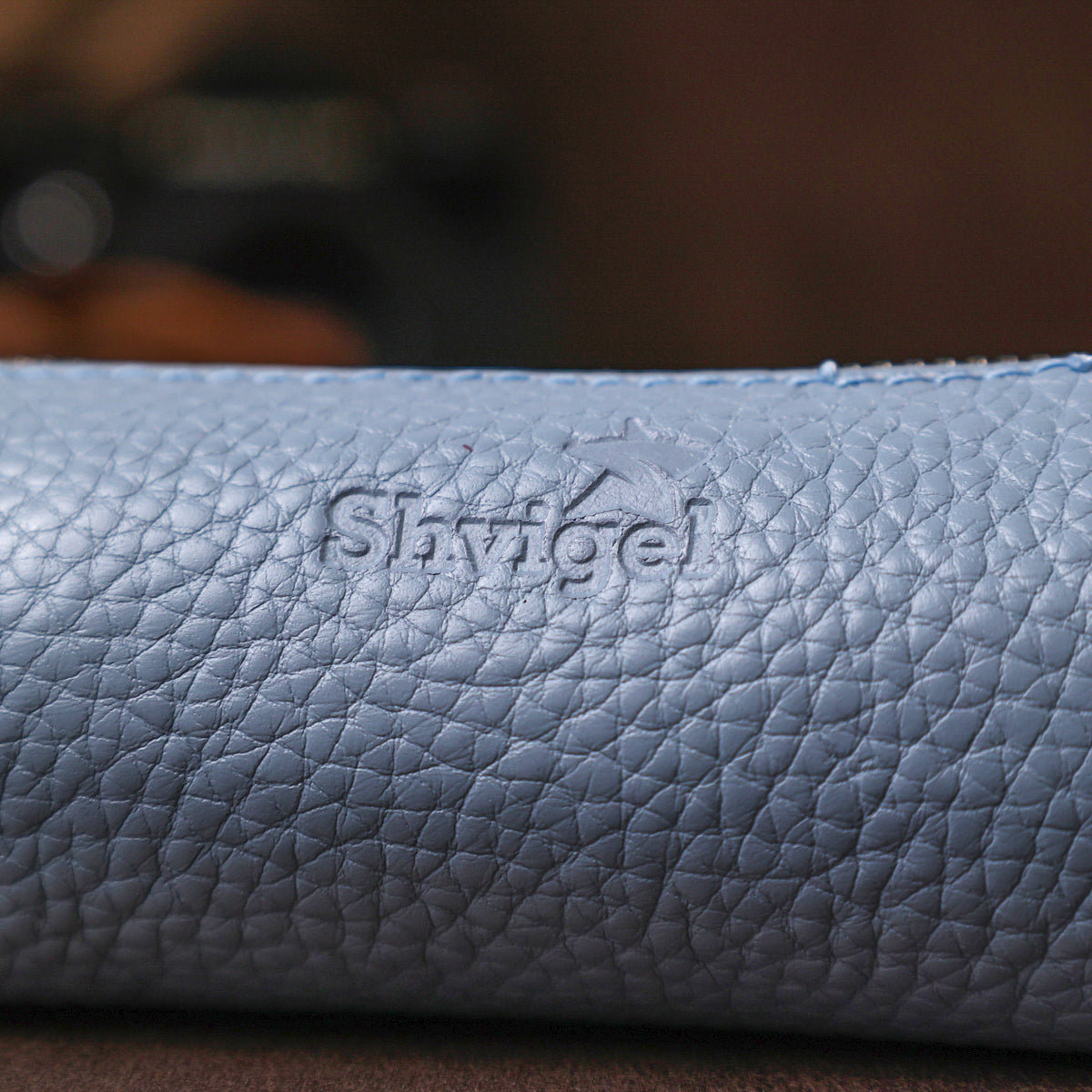 High-Quality Leather Key Holder SHVIGEL 16542 Blue, Natural Leather, Made in Ukraine
