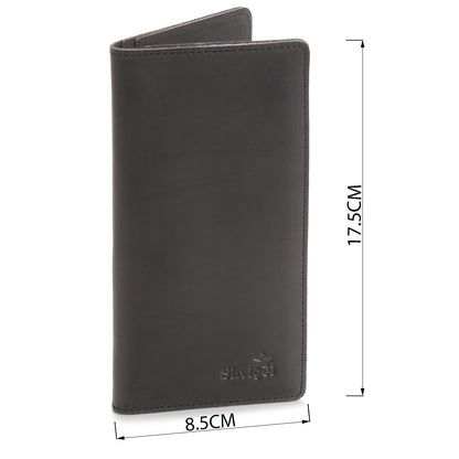 Vintage Leather Wallet SHVIGEL 13794 Black Natural Leather Made in Ukraine