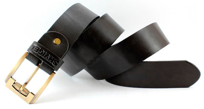 Leather Belt SHVIGEL 00001 Black Genuine Leather Made in Ukraine