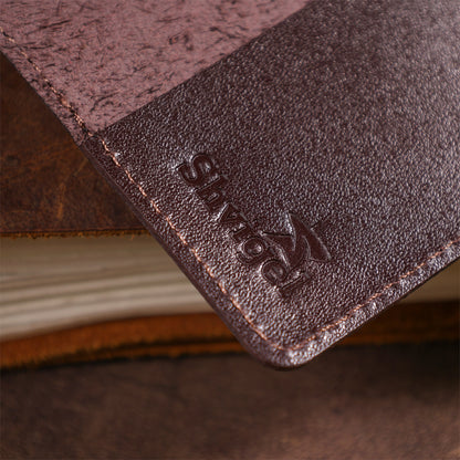 Genuine Leather Passport Cover SHVIGEL 13976 Brown for Travel Protection