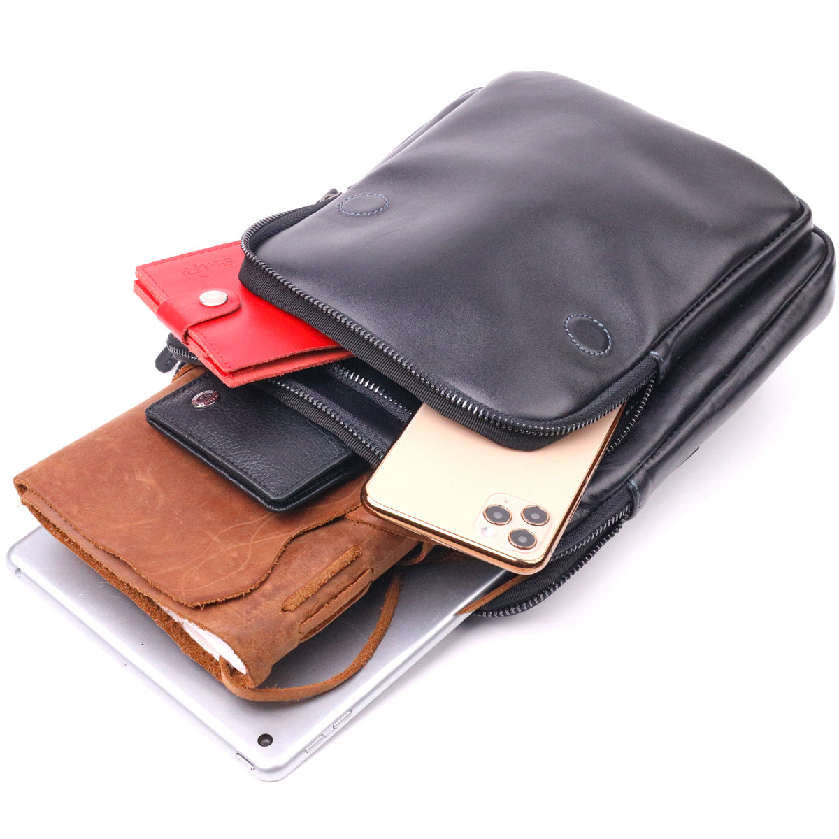Men's Smooth Genuine Leather Bag SHVIGEL 18721 Black - Premium Quality Ukraine
