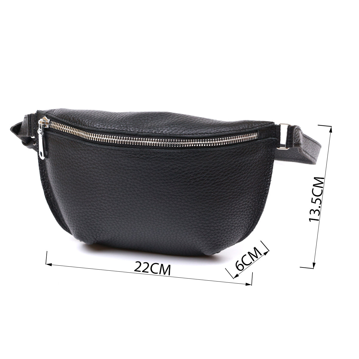 Leather Women's Banana Bag SHVIGEL 16373 Black Genuine Leather Durable Design