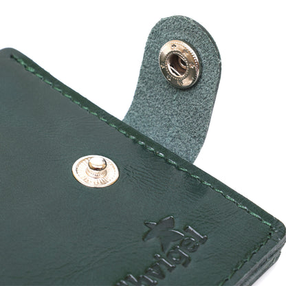 Universal Leather Wallet SHVIGEL 16462 Green Natural Leather Stylish Design