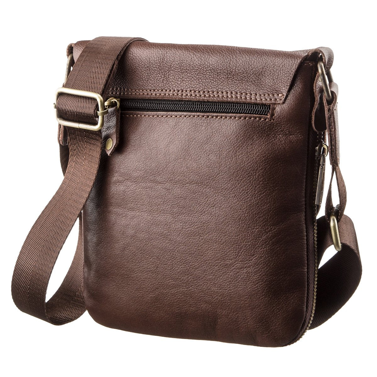 Men's Leather Tablet Bag SHVIGEL 19114 Brown Genuine Leather Handcrafted from Ukraine
