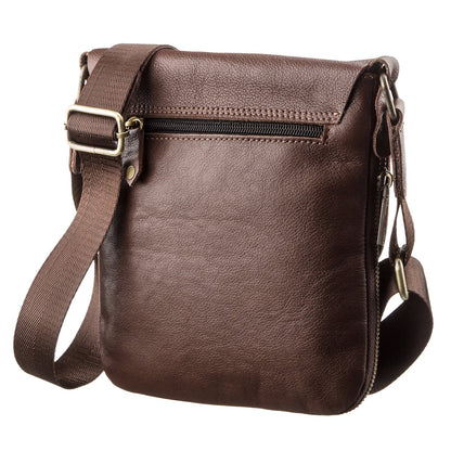 Men's Leather Tablet Bag SHVIGEL 19114 Brown Genuine Leather Handcrafted from Ukraine