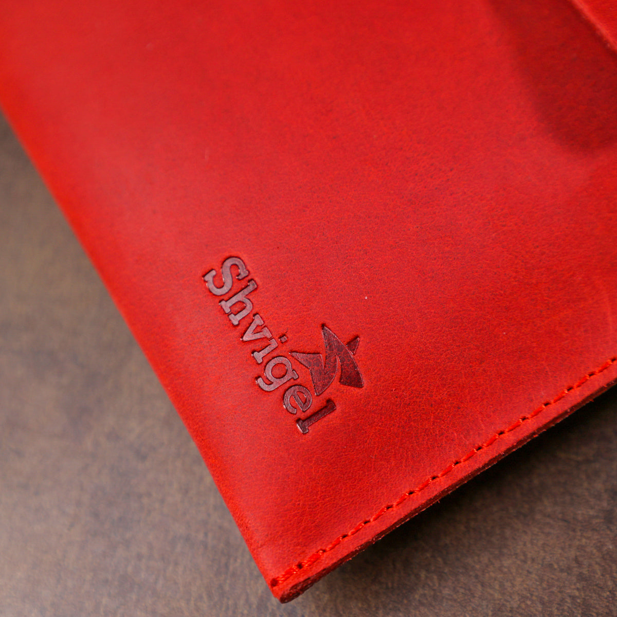 Vintage Leather Travel Cosmetic Bag SHVIGEL 16427 Red Genuine Leather for Women
