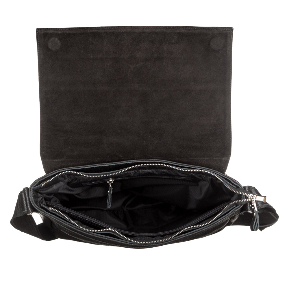 Leather Bag SHVIGEL 11043 Black - Made in Ukraine, Genuine Leather Material, Stylish Design
