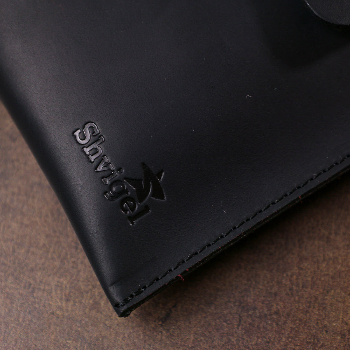 Unisex Matte Leather Travel Cosmetic Bag SHVIGEL 16426 Black Made in Ukraine