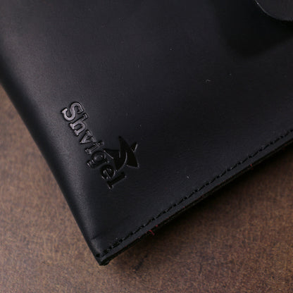 Unisex Matte Leather Travel Cosmetic Bag SHVIGEL 16426 Black Made in Ukraine