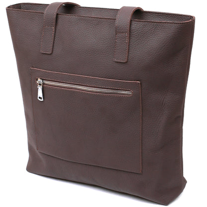 Leather Matte Women's Handbag SHVIGEL 16363 Brown Natural Leather from Ukraine