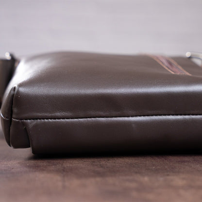 Men's Leather Bag SHVIGEL 11100 Brown Natural Leather Handcrafted in Ukraine