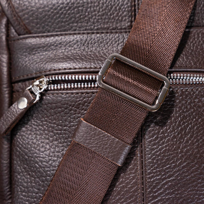 Leather Handbag SHVIGEL 00854 Brown - Genuine Leather, Made in Ukraine