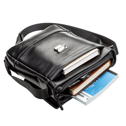 Men's Leather Bag SHVIGEL 11118 Black Genuine Leather Natural Materials
