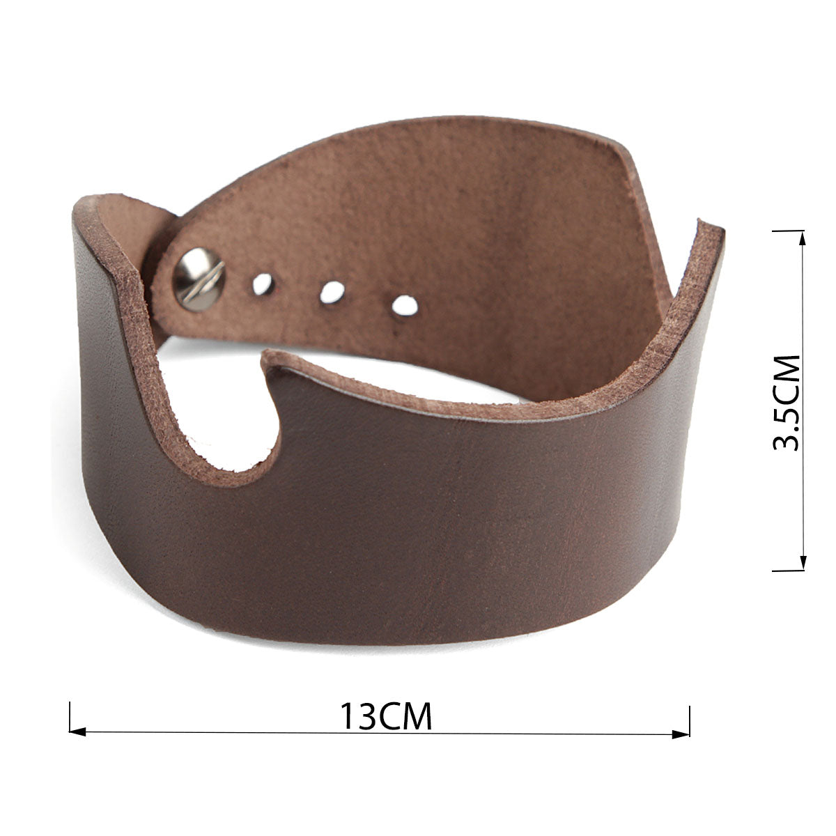 Natural Leather Bracelet SHVIGEL 13797 Brown - Handmade from Ukrainian Leather