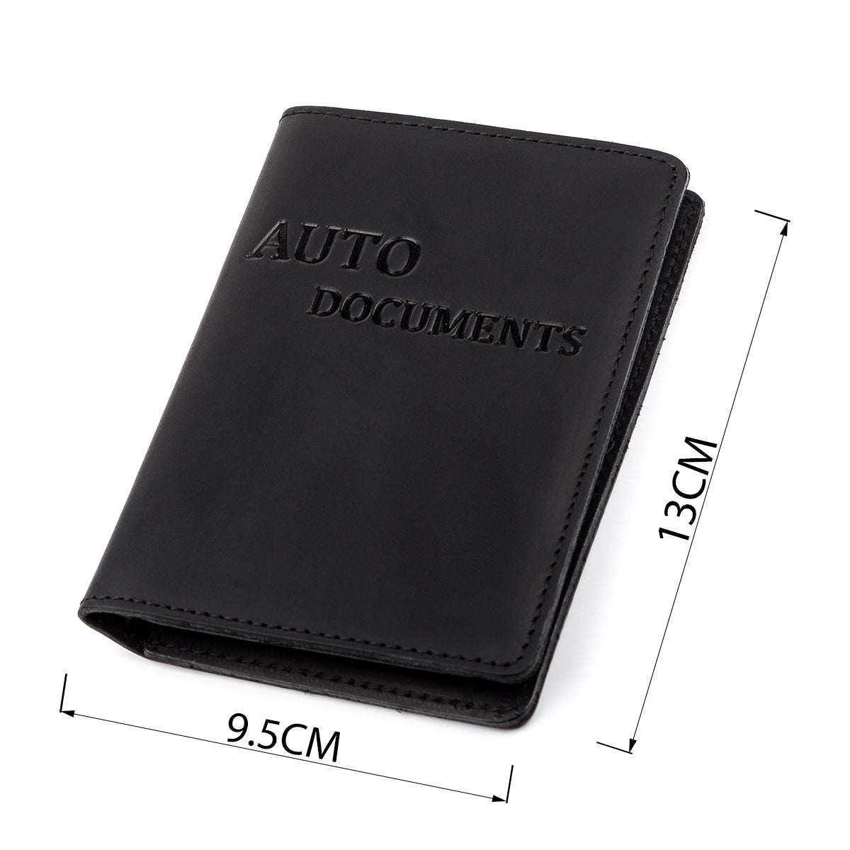 Leather Car Document Holder SHVIGEL 13923 Black Natural Leather for Drivers