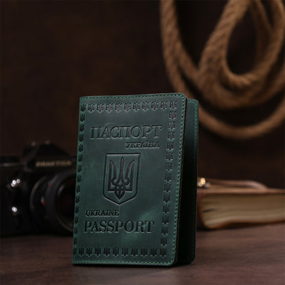 Genuine Leather Passport Cover SHVIGEL 16134 - High-Quality Ukrainian Design