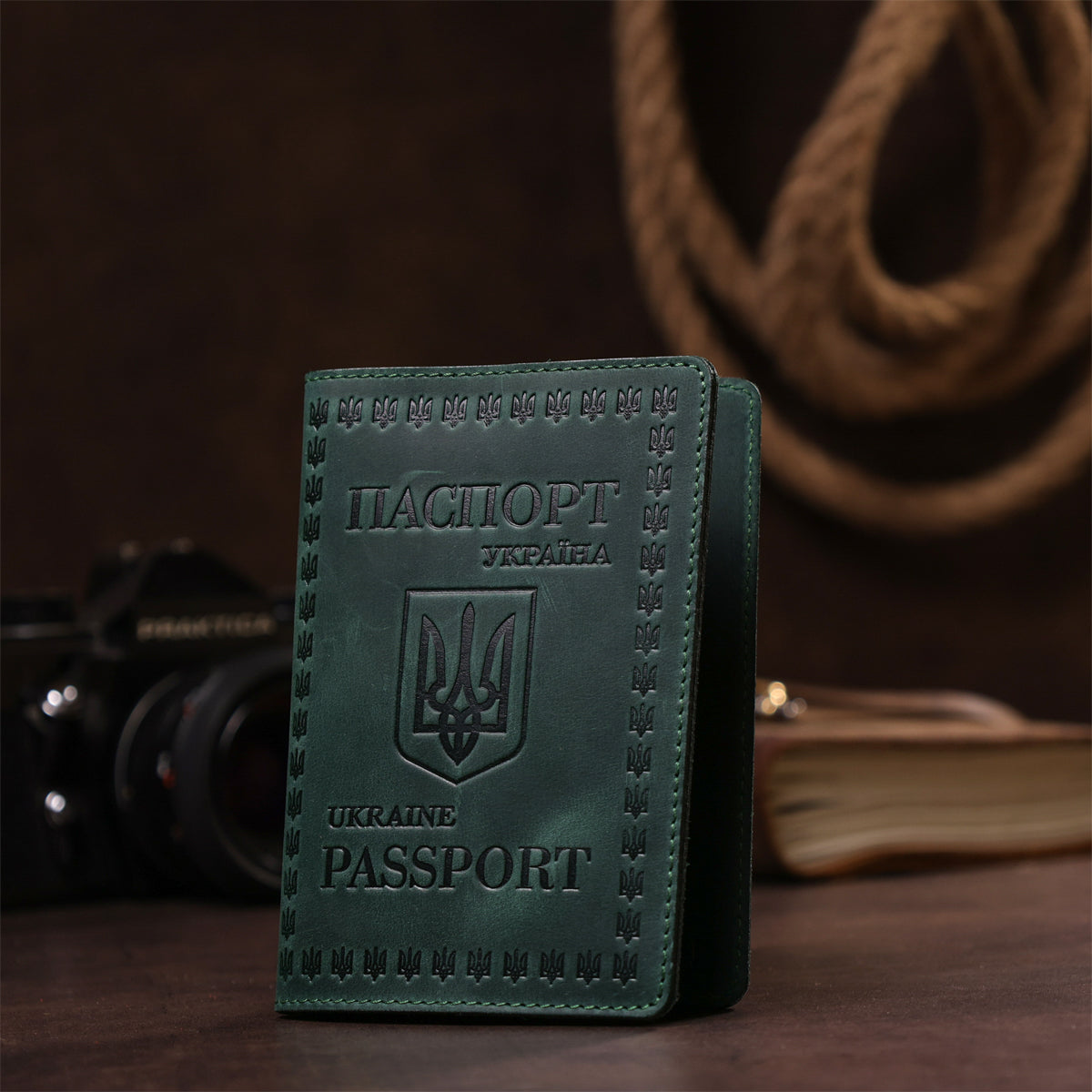 Genuine Leather Passport Cover SHVIGEL 16134 - High-Quality Ukrainian Design